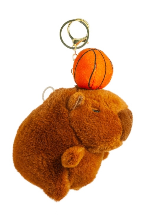Brelok kapibara z kręcącą się piłką