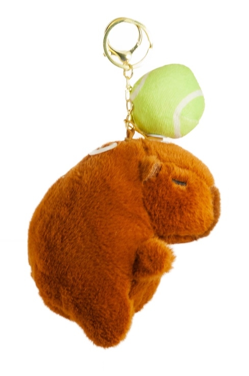 Brelok kapibara z kręcącą się piłką